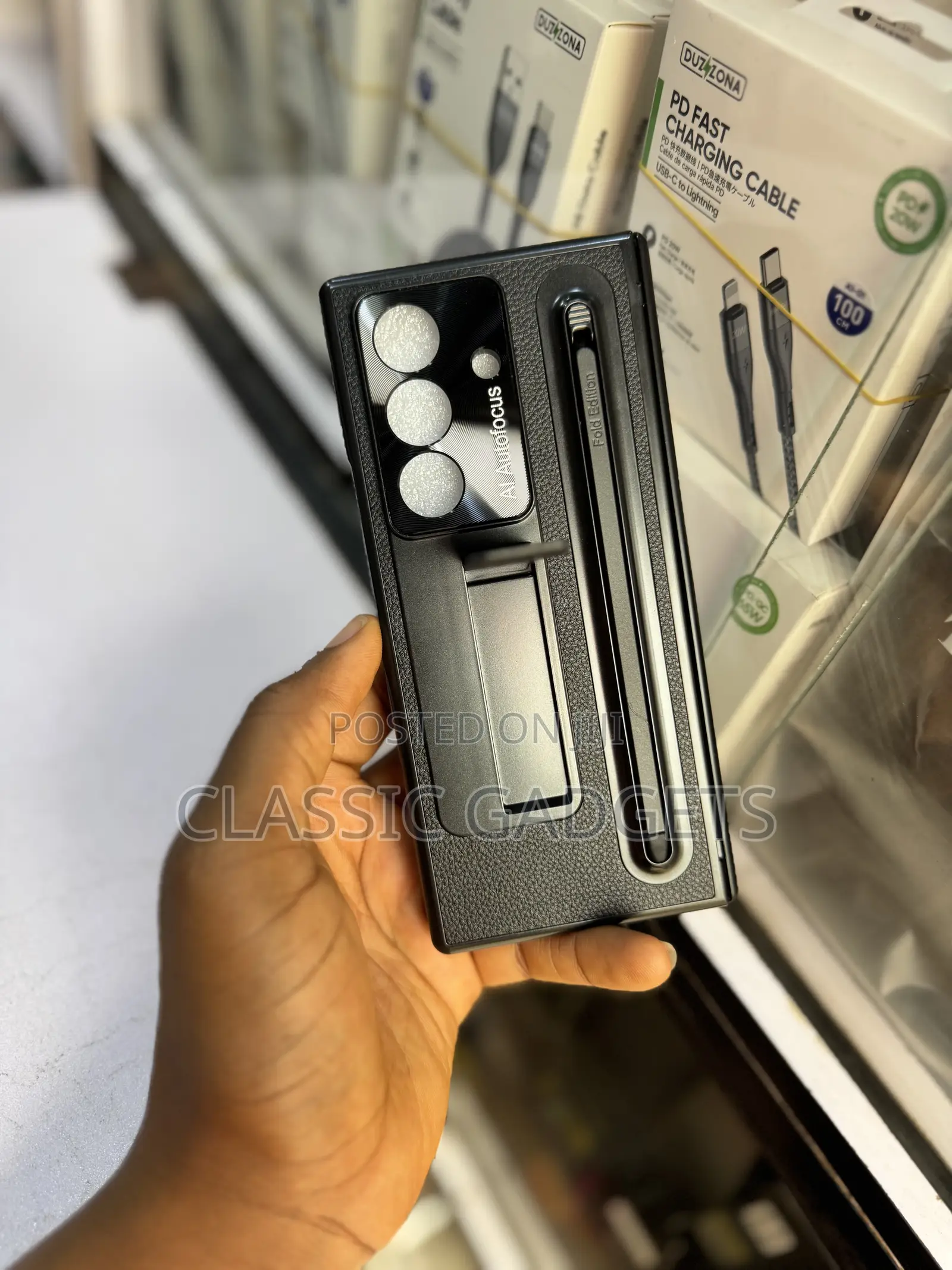 Luxury Leather Case With S Pen and Stand for Galaxy Z Fold 7