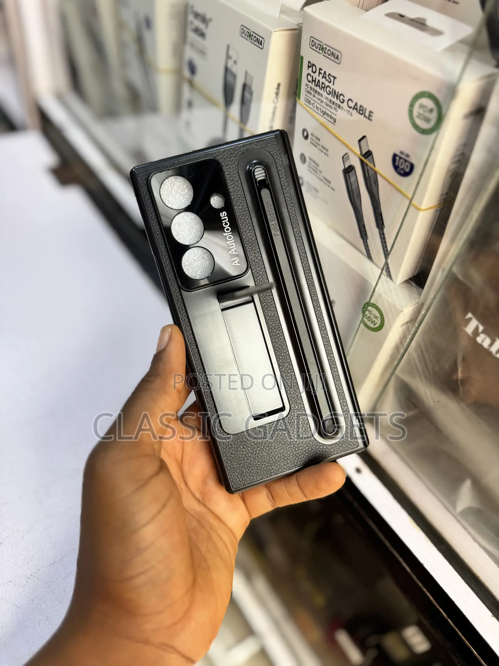 Luxury Leather Case With S Pen and Stand for Galaxy Z Fold 7