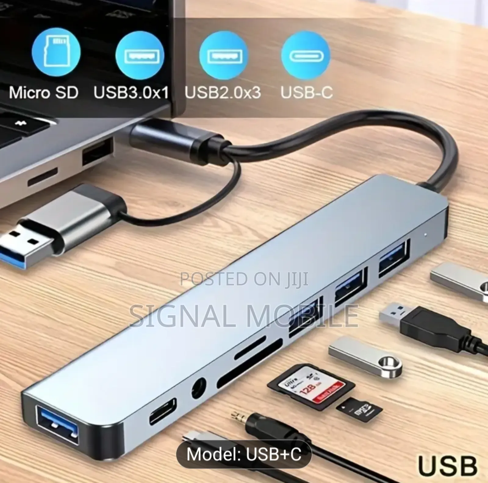 8 in 2 Usb Hub With Multi-Port Adapter for Laptop Tablet