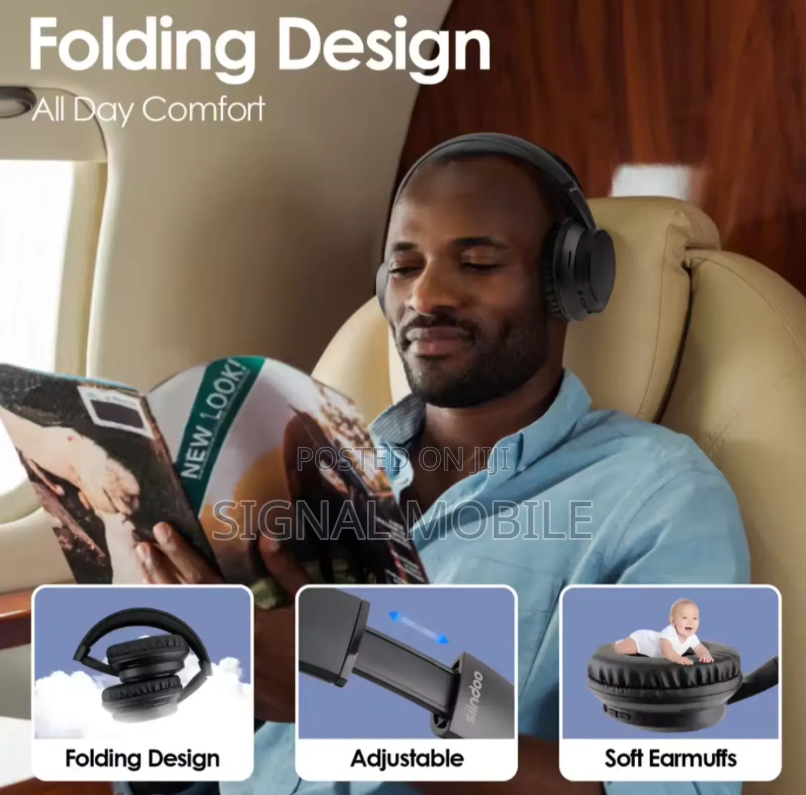 Foldable Bluetooth 5.4 Wireless Headset 3eq Mode