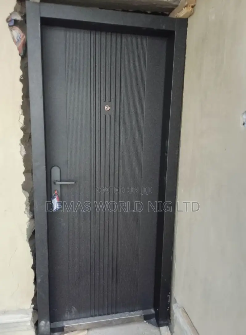 Black Steel Door With Complete Accessories