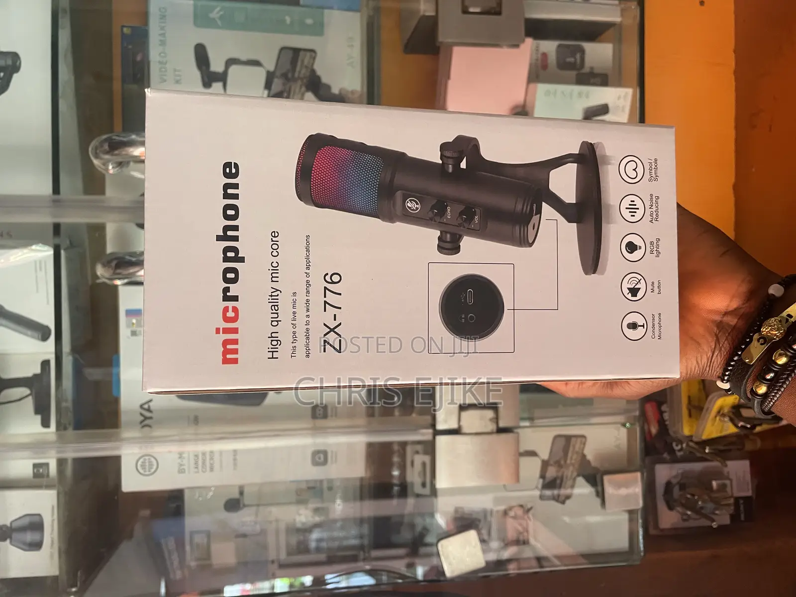 Usb Condenser Microphone Phone RGB Dynamic Light Effect Mic