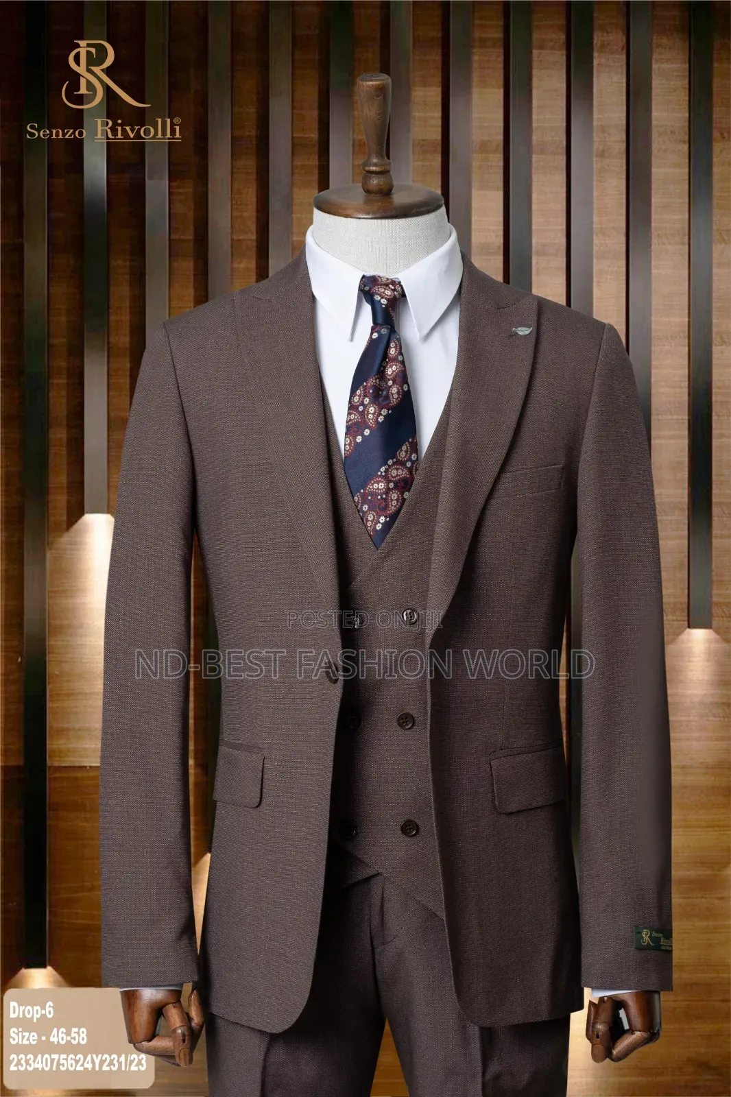 Brown Color Senzo Revolli Suits