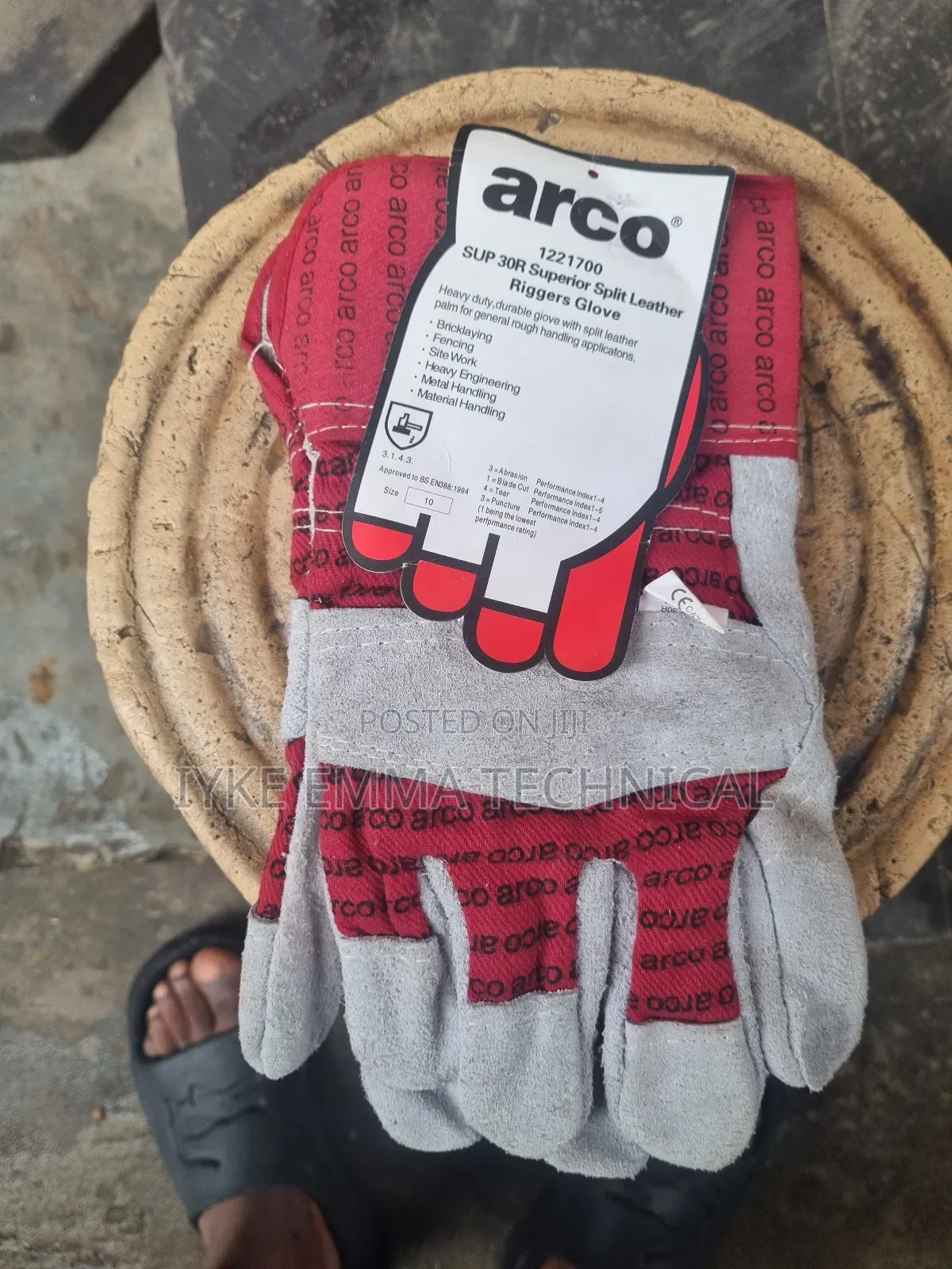 Arco Lined Tough Leather Rigger Combination Hand Glove