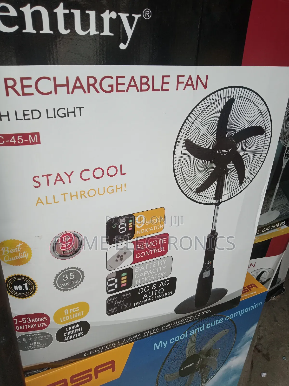 Century Rechargeable Fan 18"