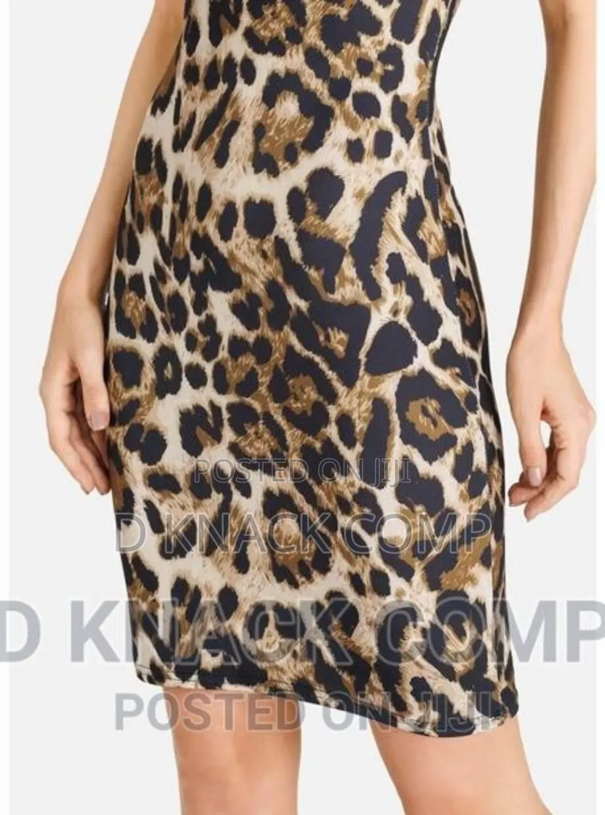 Women's Summer Leopard Design Sleeveless Spaghetti Dress