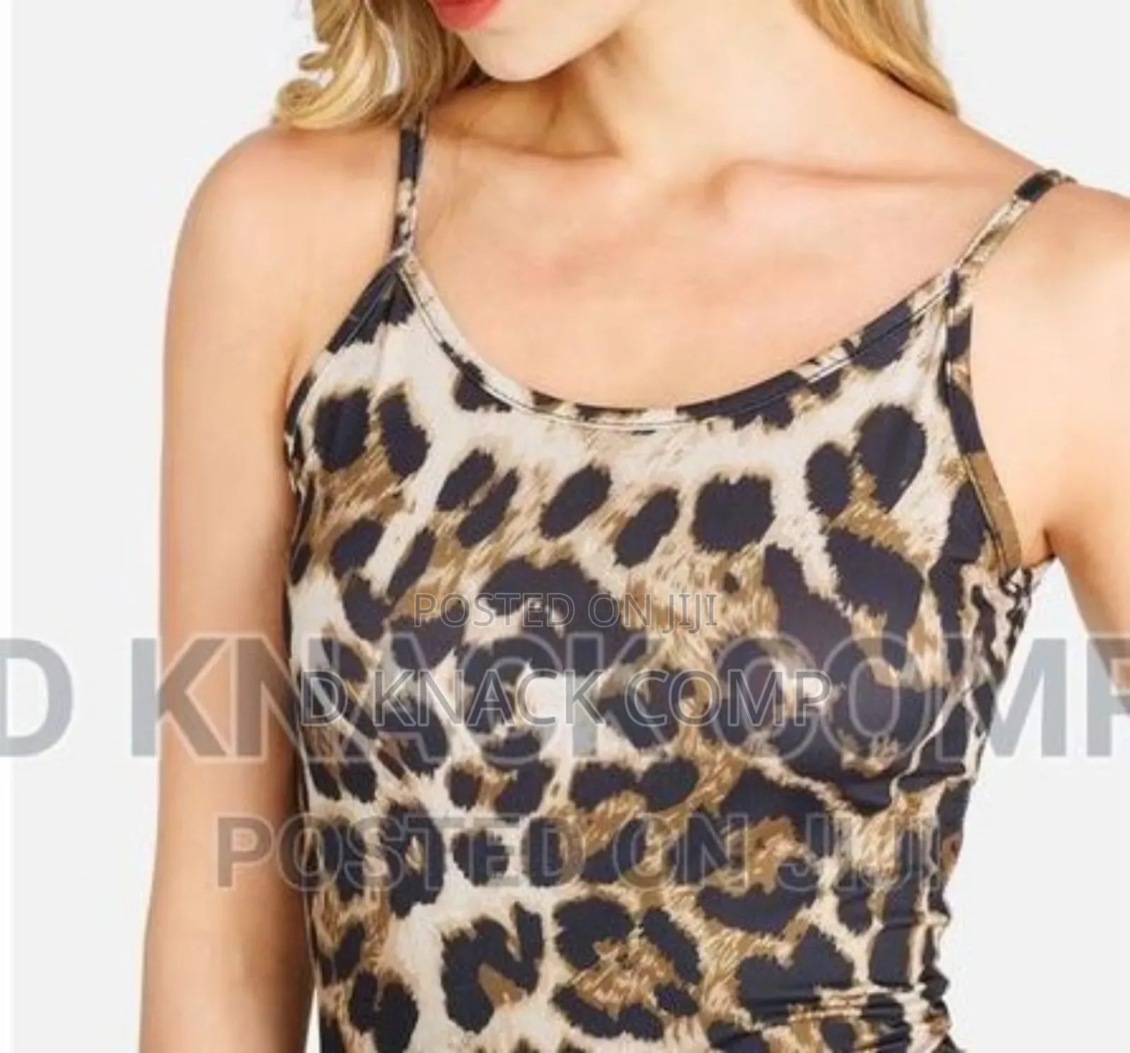 Women's Summer Leopard Design Sleeveless Spaghetti Dress