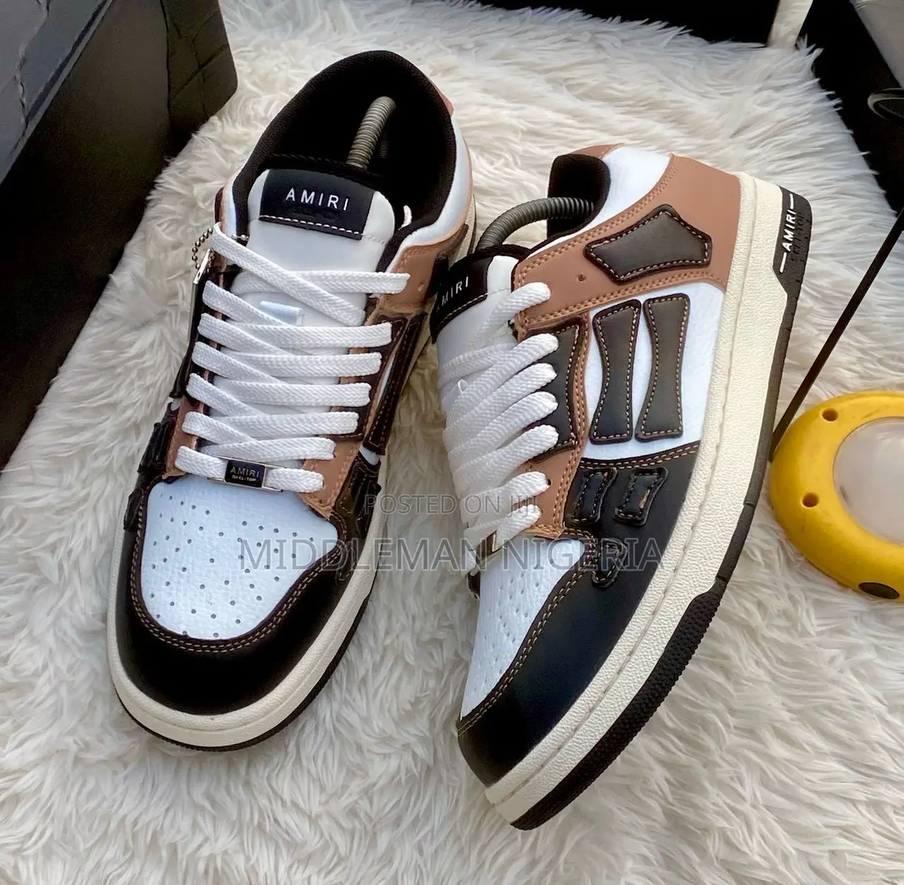 Amiri Black Brown White Skeleton Sneakers