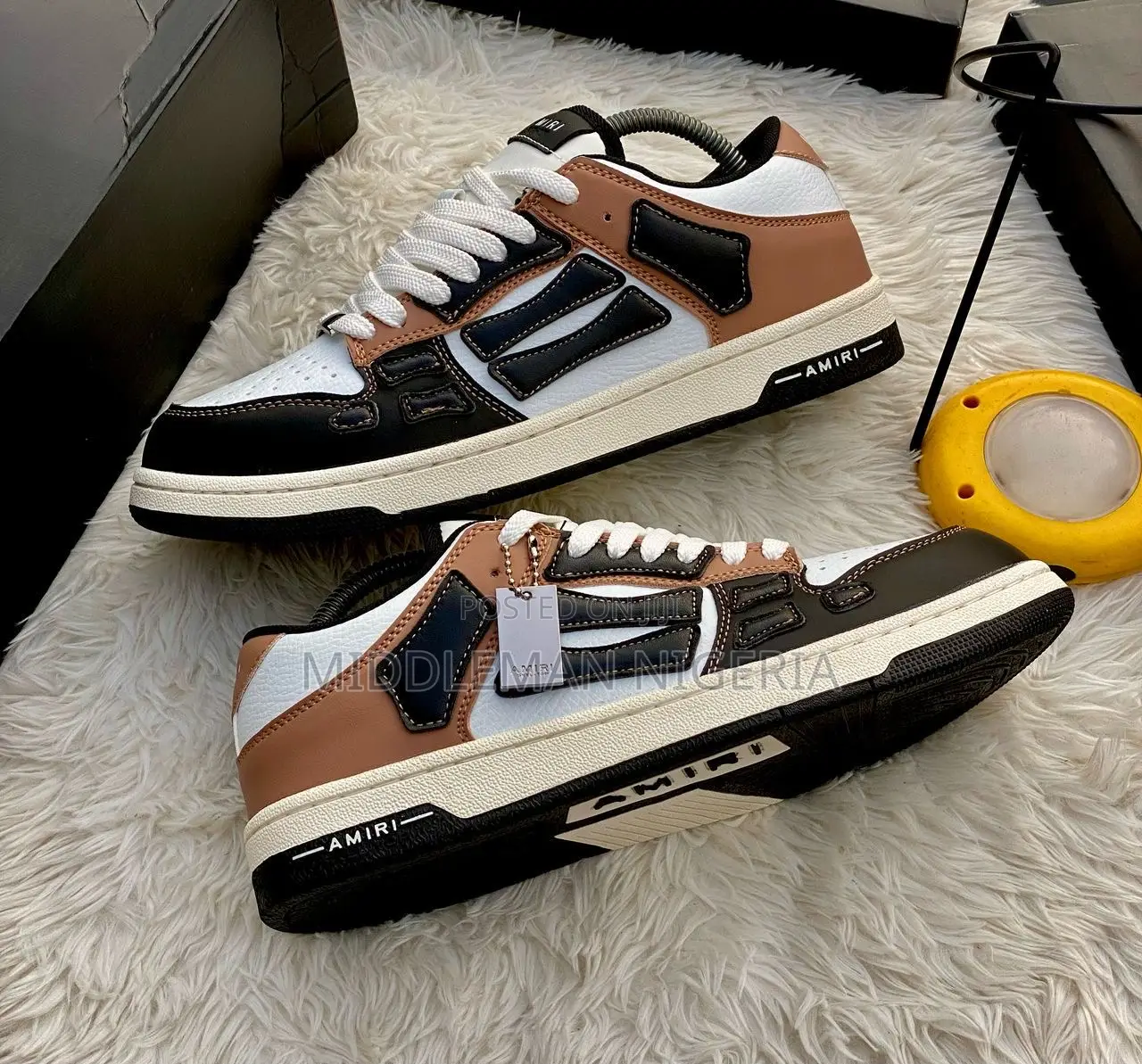 Amiri Black Brown White Skeleton Sneakers