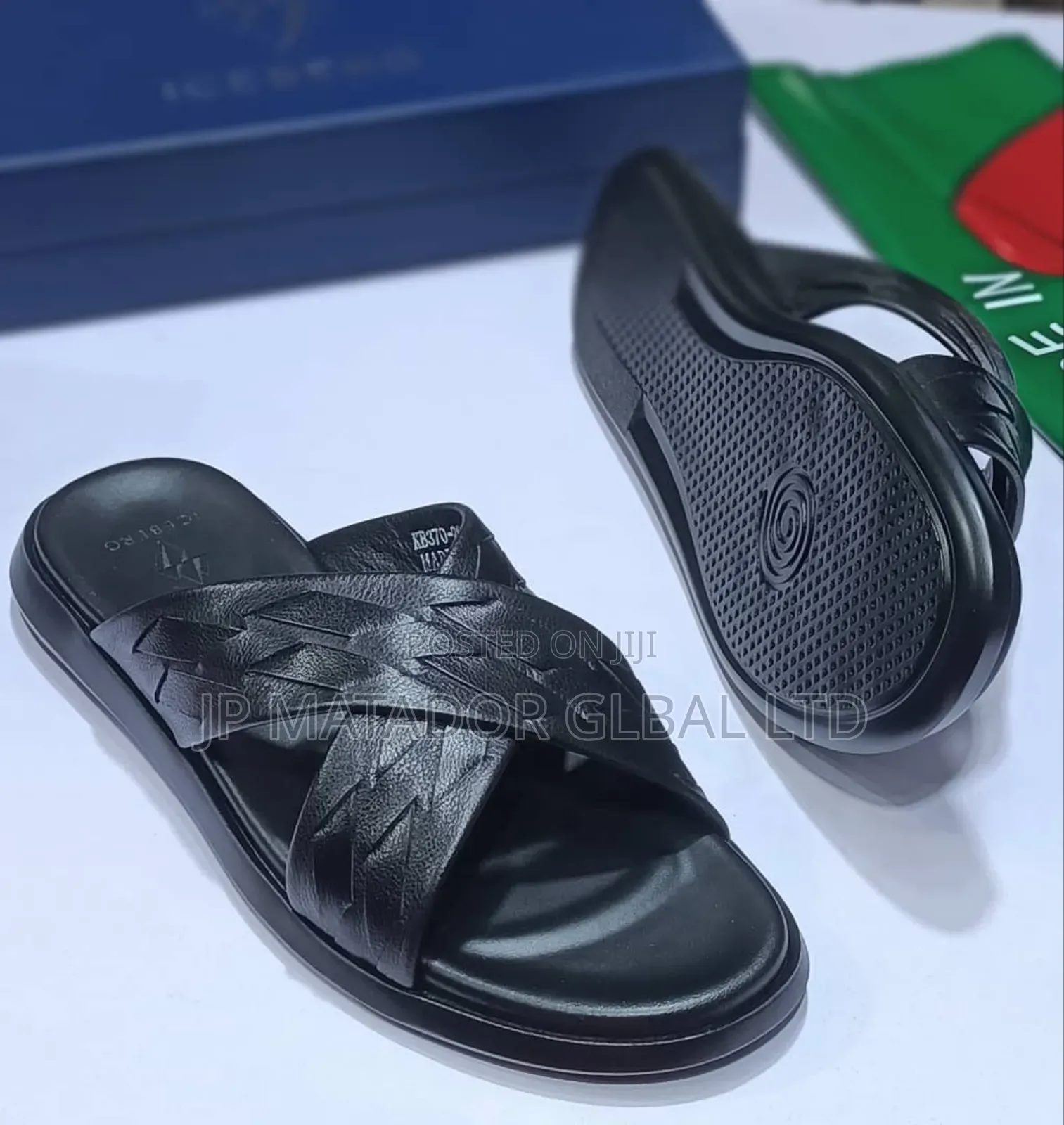 Leather Slippers Slide