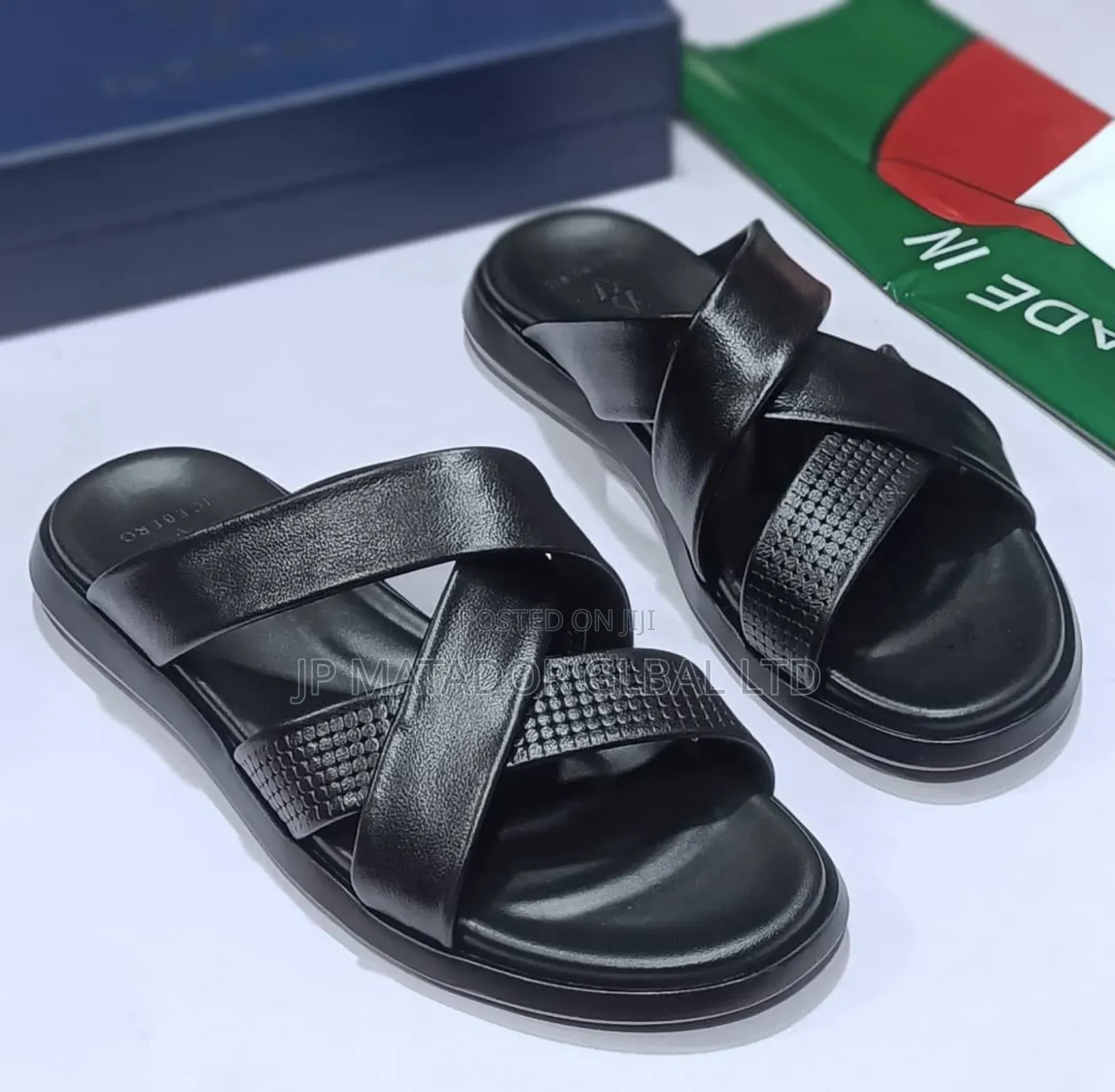 Leather Slippers Slide