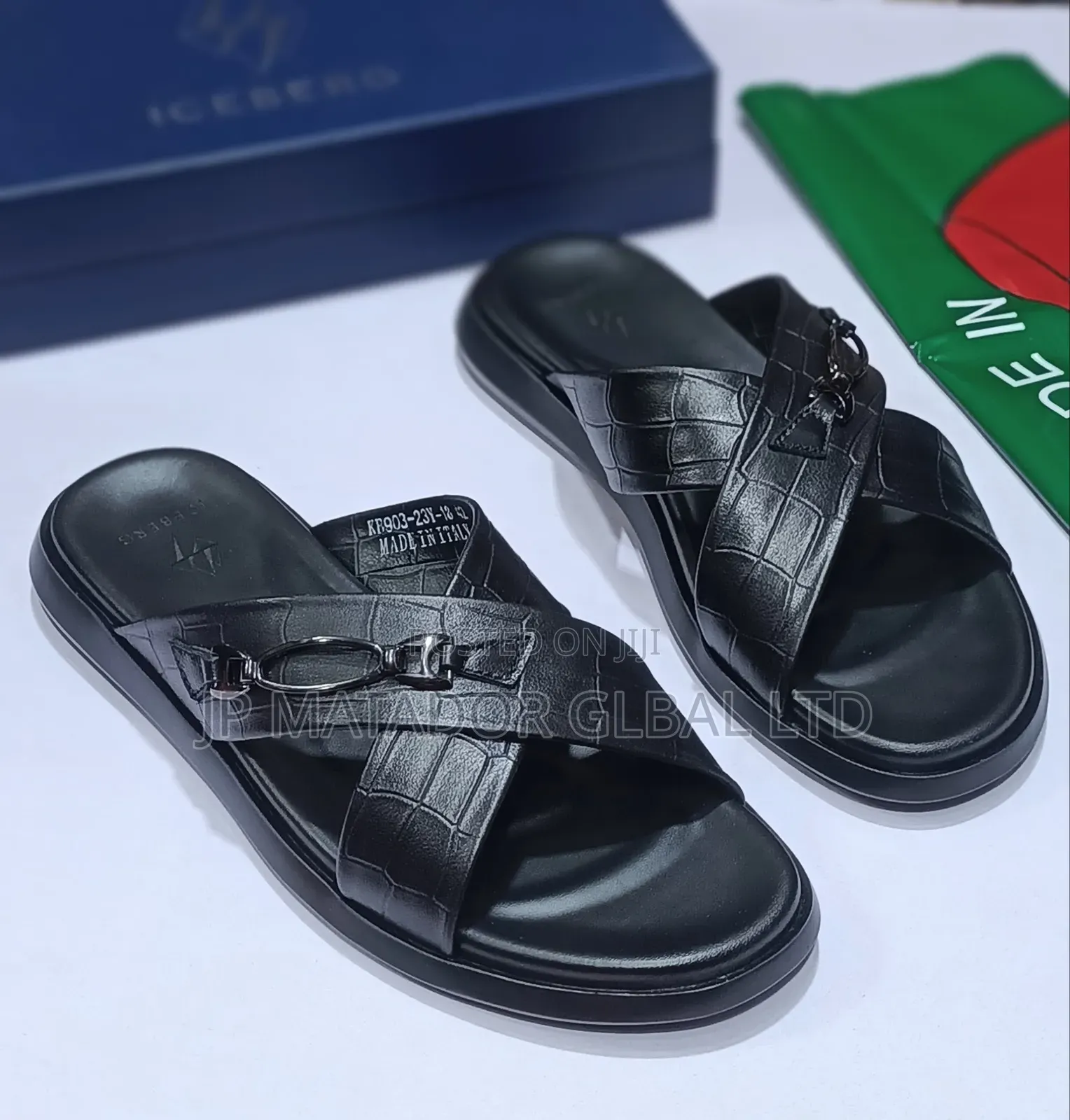 Leather Slippers Slide
