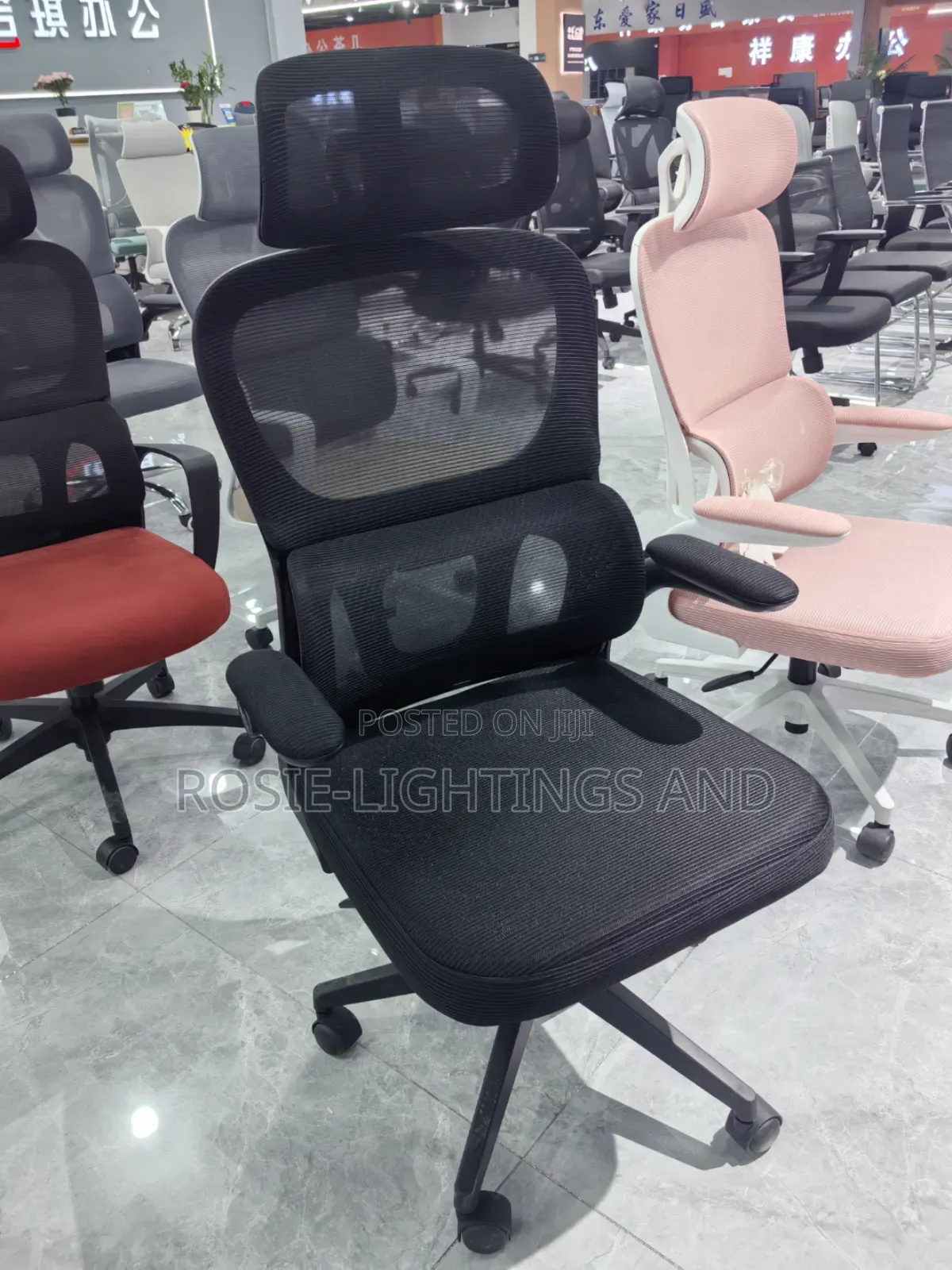 Egornomic Office S8wivel Chair With Flip Armrest -Full Black