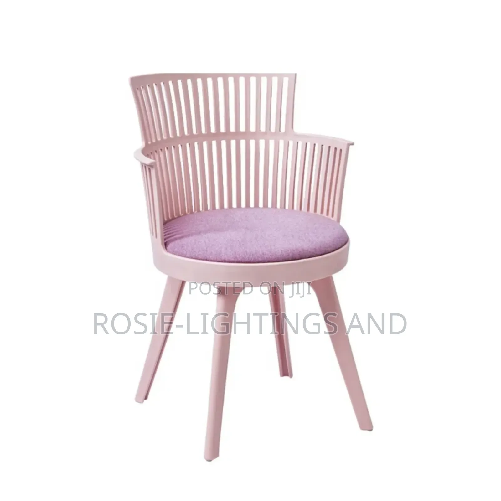Modern Plastic Armchair With Cushion - Pink