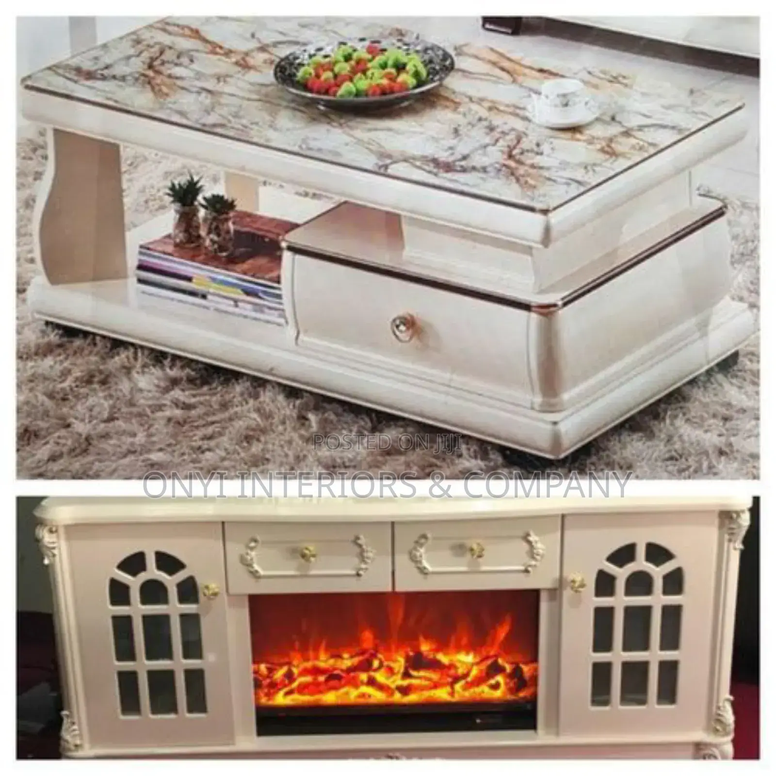 Lovely Home Centre Table and Tv Console With Fireplace