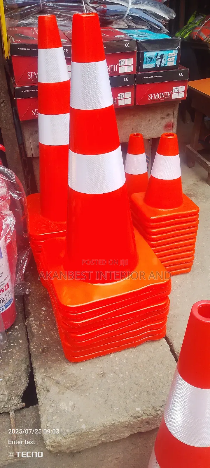Safety Rubber Cone 100cm,75cm, 50cm, 35cm