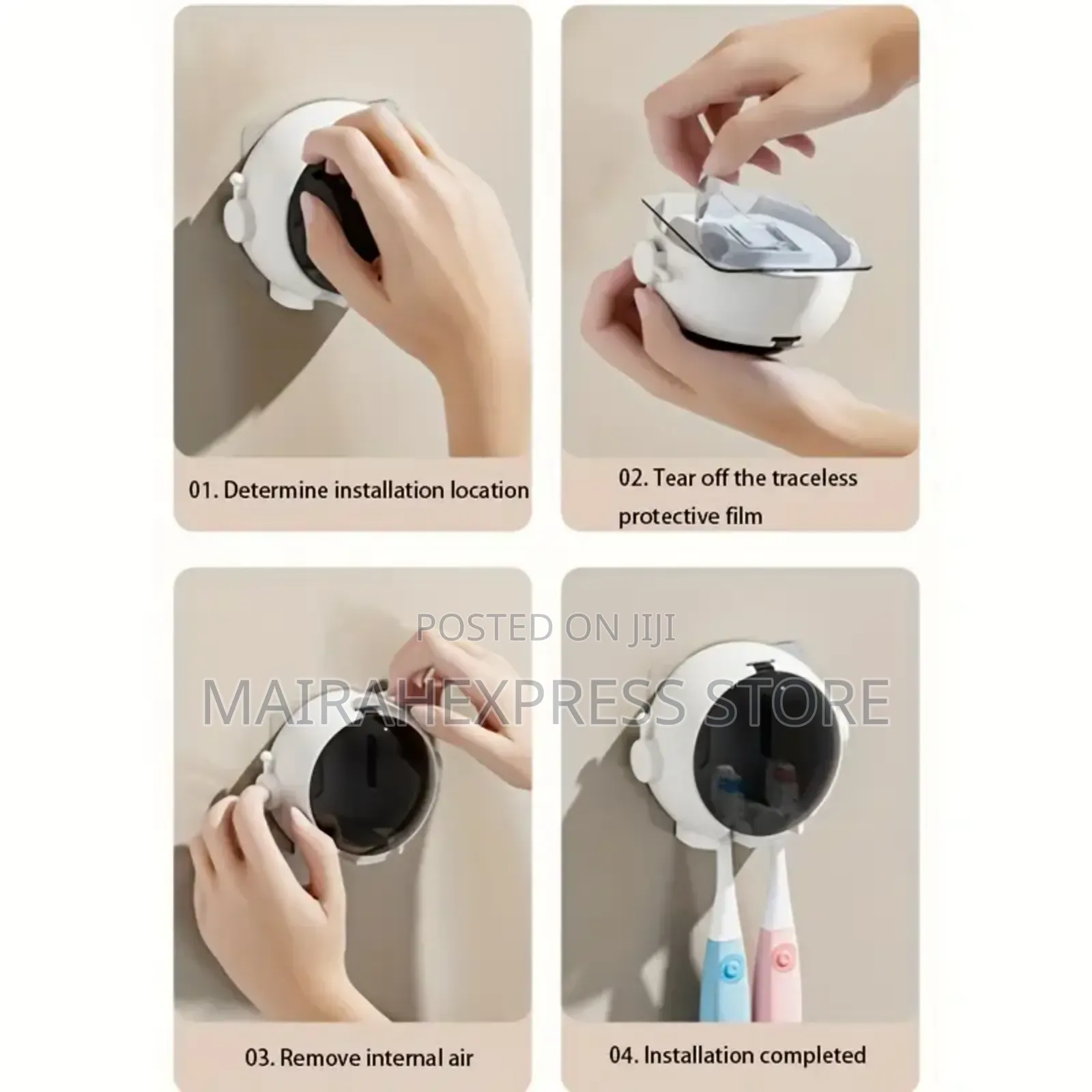 1pc Astronaut-Themed Wall-Mounted Toothbrush Holder