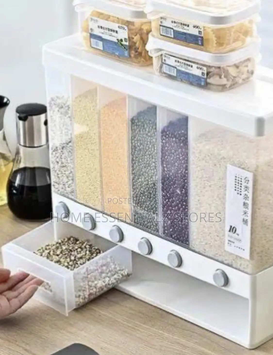 Cereal Dispenser With 6 Partitions - Grain Dispenser