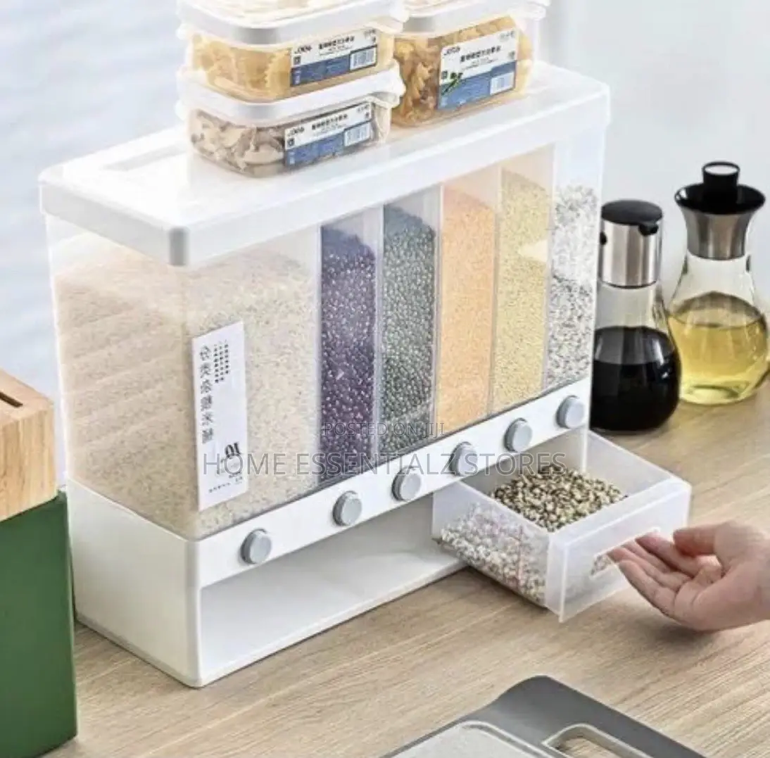 Cereal Dispenser With 6 Partitions - Grain Dispenser