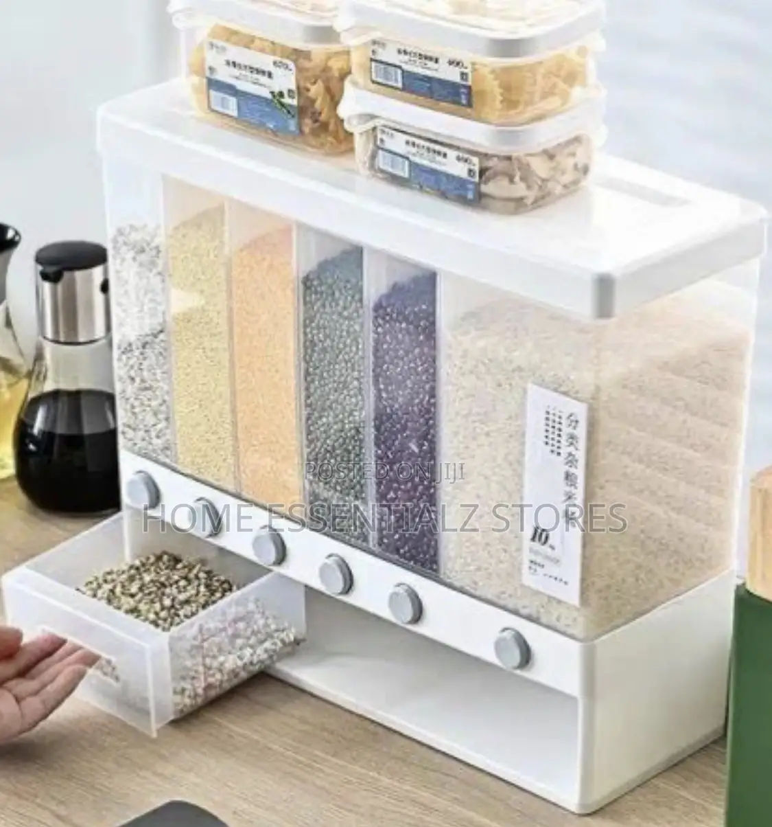 Cereal Dispenser With 6 Partitions - Grain Dispenser
