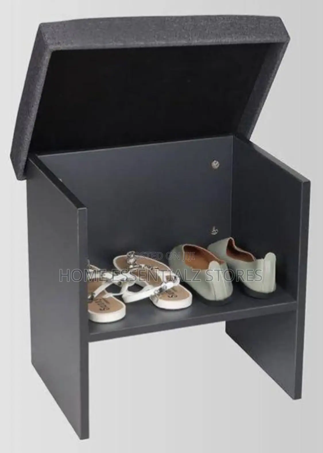 Makeup Vanity Stool With Storage - 2 Tier Shoe Bench