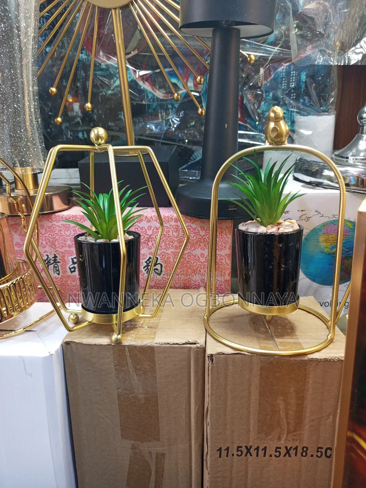 Iron Art Geometric Artificial Plant Ornament
