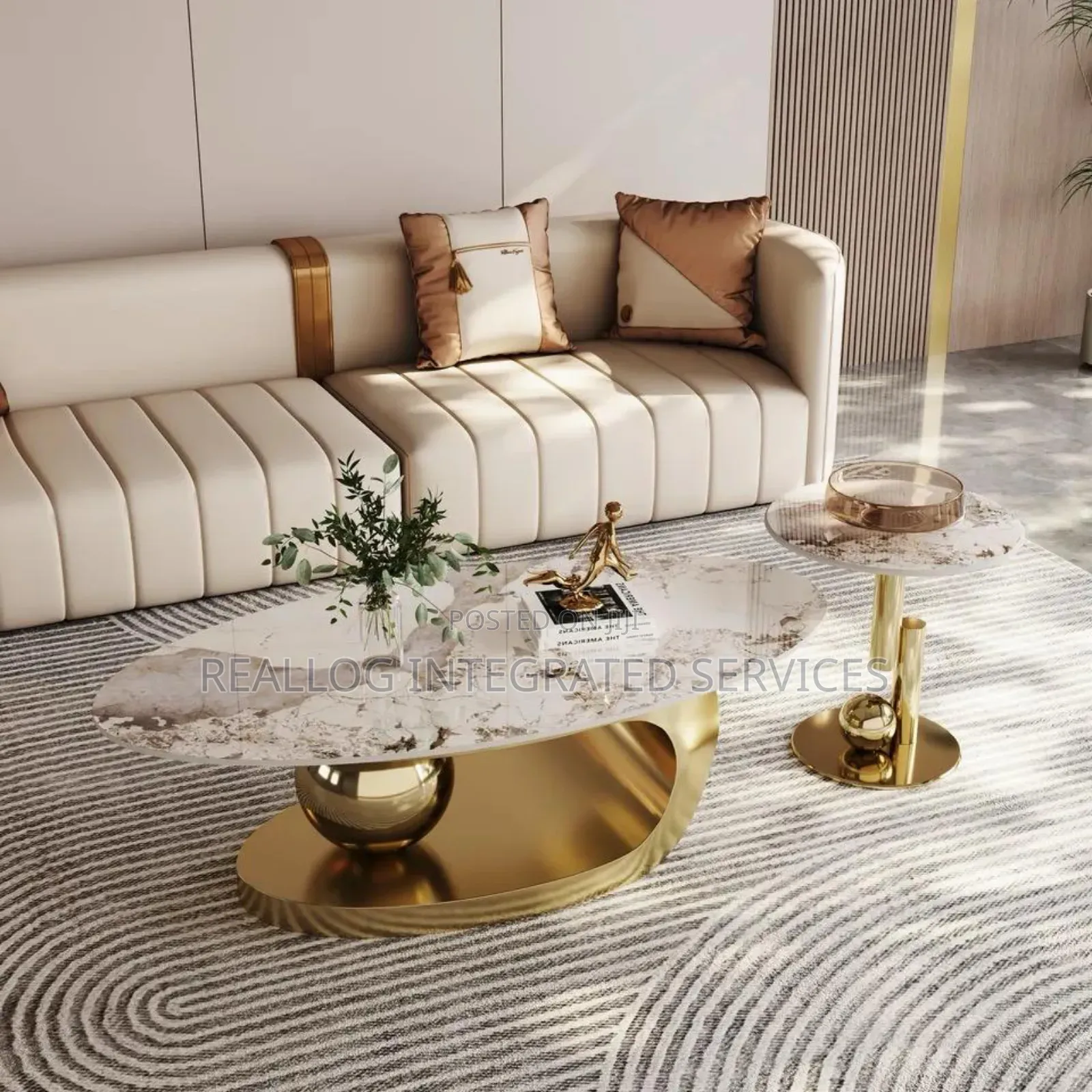Modern Marble Golden Center Table