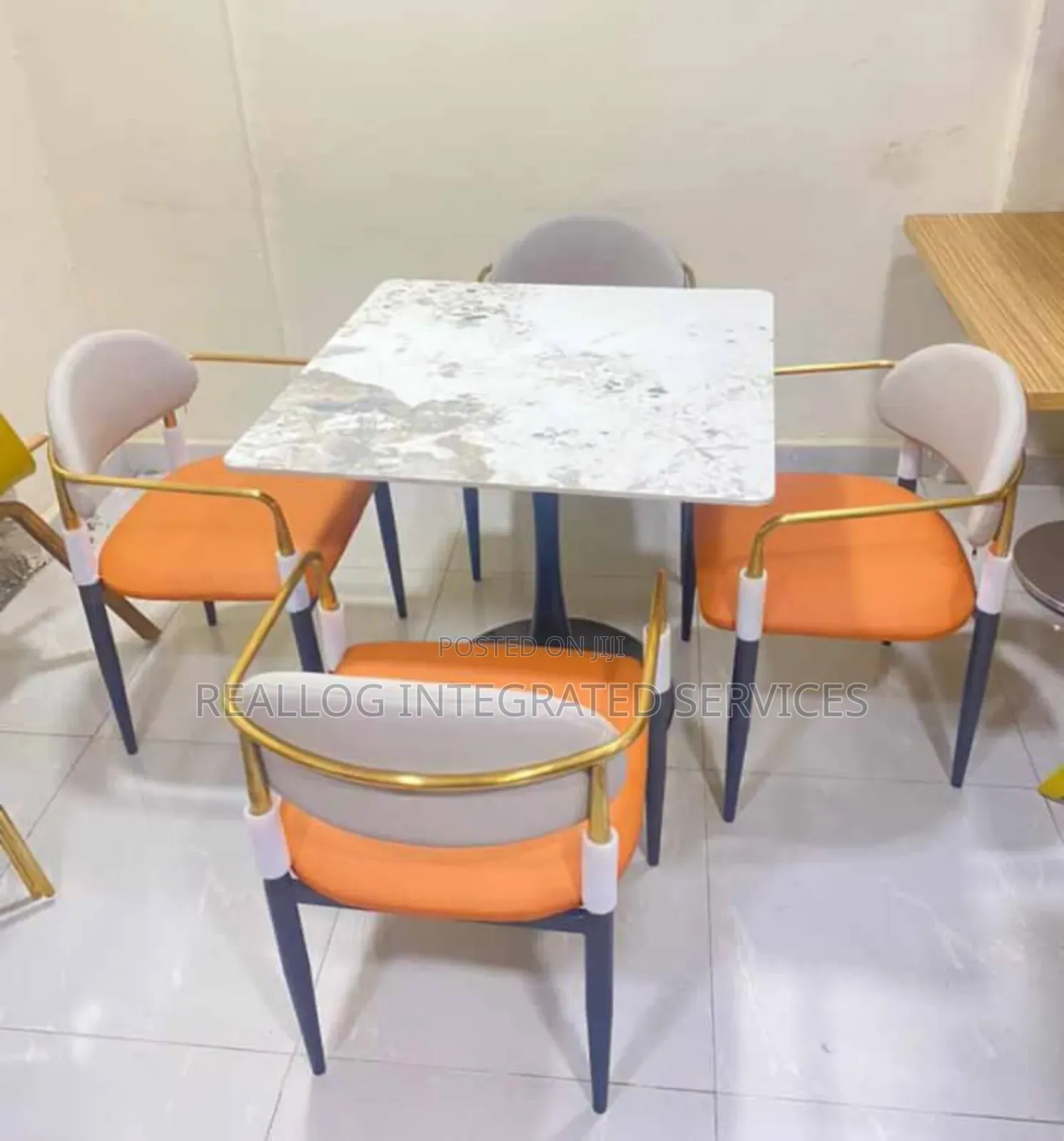 4 Seater Marble Top Dining Table