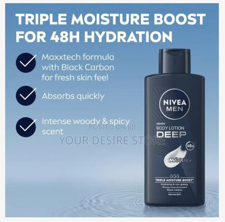 Nivea Men Deep Body Lotion - 400ml (Pack of 2)