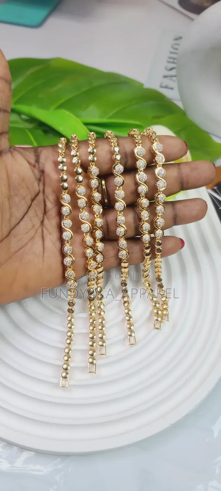 Ball Cz Hand Chain Bracelet