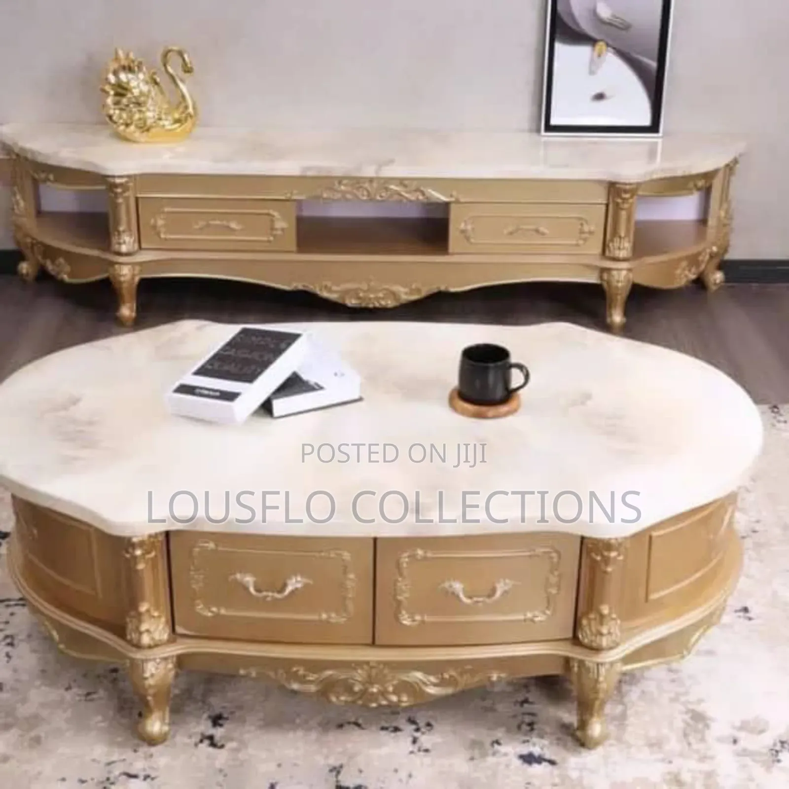 Your Quality Turkish Royal Marble Center Table and Tv Stand