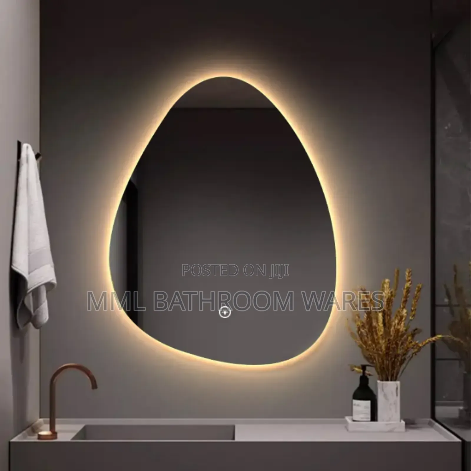 Special Shaped Water Drop Touch Screen Led Mirrors