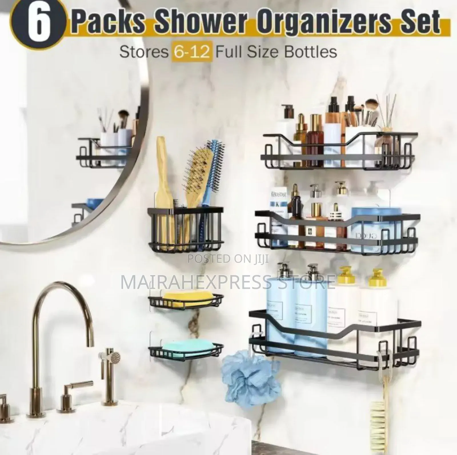 6pcs Stainless Steel Shower Candy Organizer Set