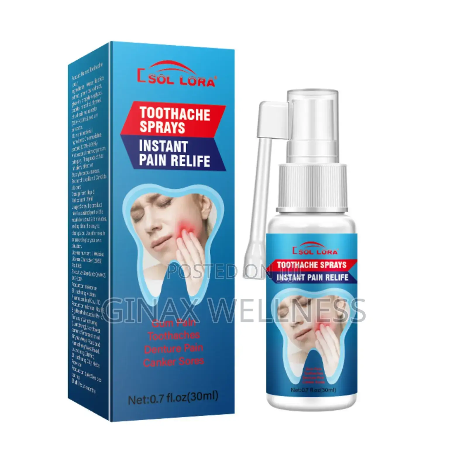 Toothache Relief Spray for Bleeding Gums, Toothaches, and Oral Care