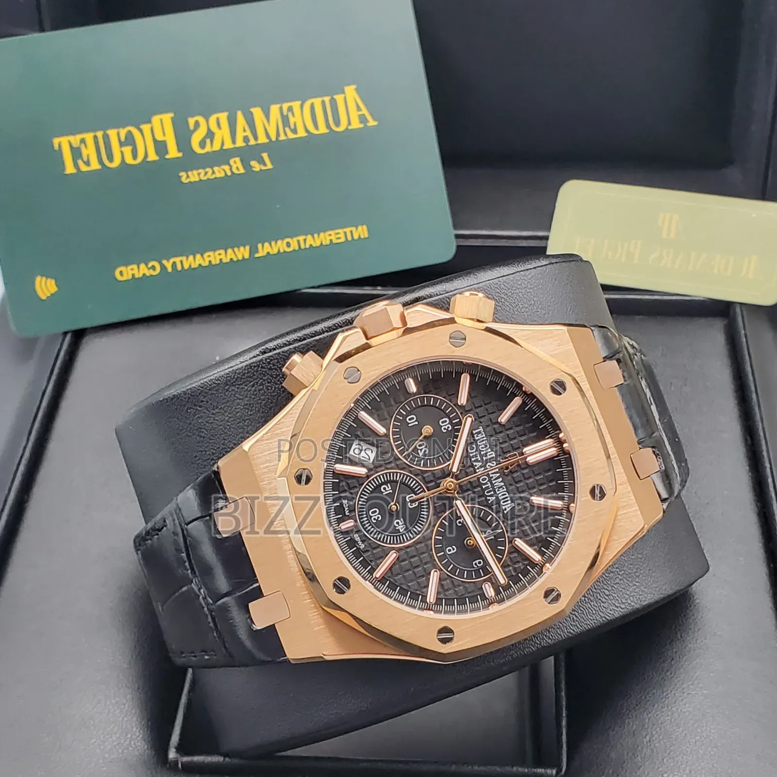Original Audemars Piguet Black Genuine Leather Strap Watch