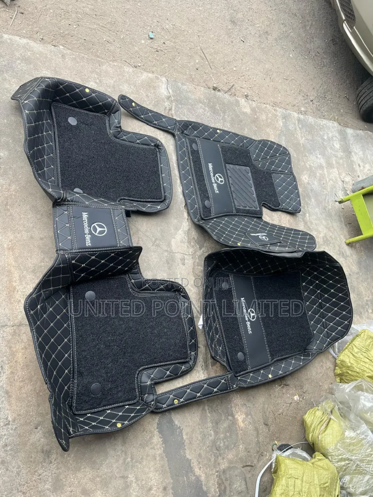 Black Double Layer Leather Footmat for Gle350