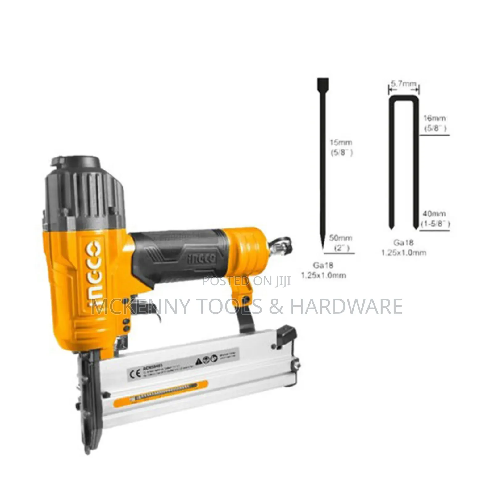 Ingco 2 in 1 Combo Air Brad Nailer Staple Gun With 100pcs