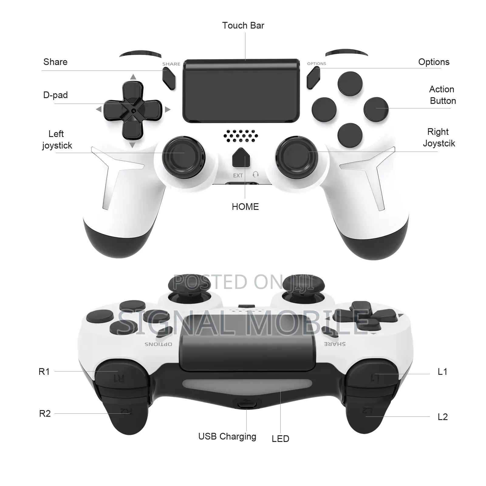 Wireless Gamepad 6-Axis Gyroscope for Ps4 Ps3 Pc