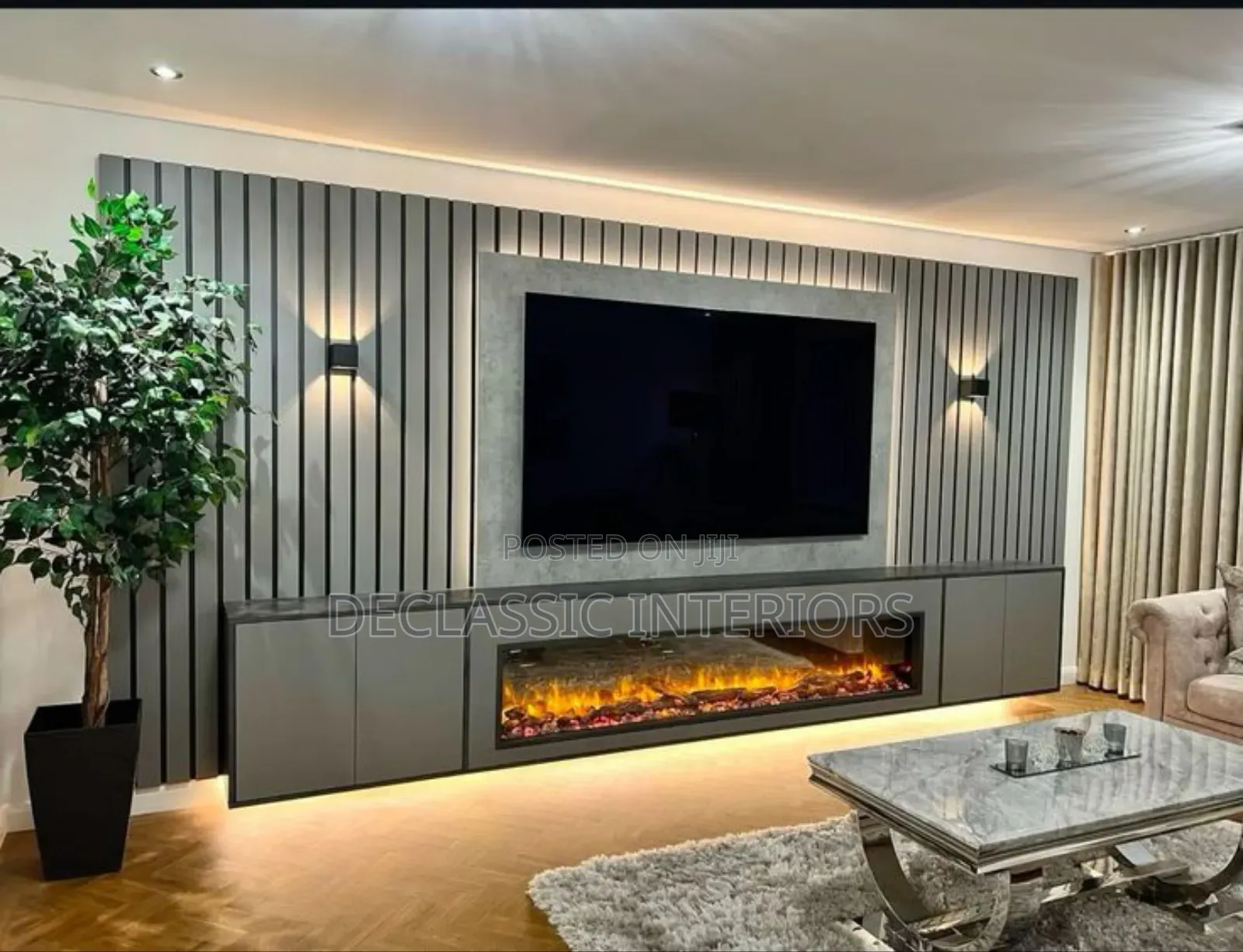 Tv Console With Fireplace Decor