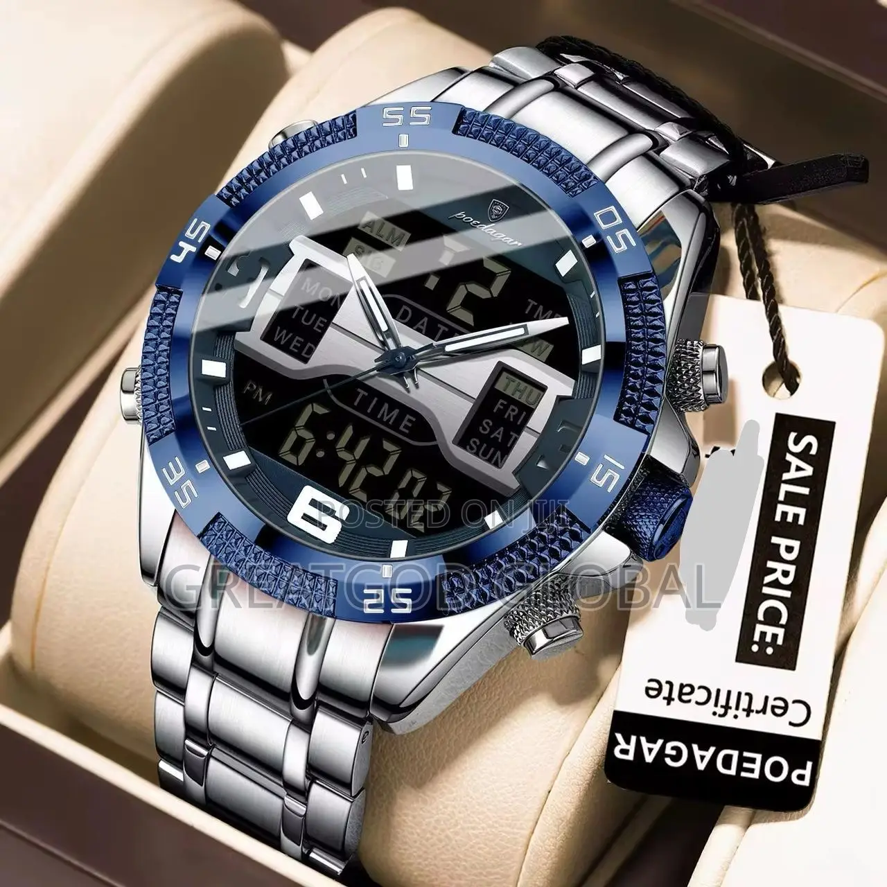 Poedagar Digital and Analog Wristwatch