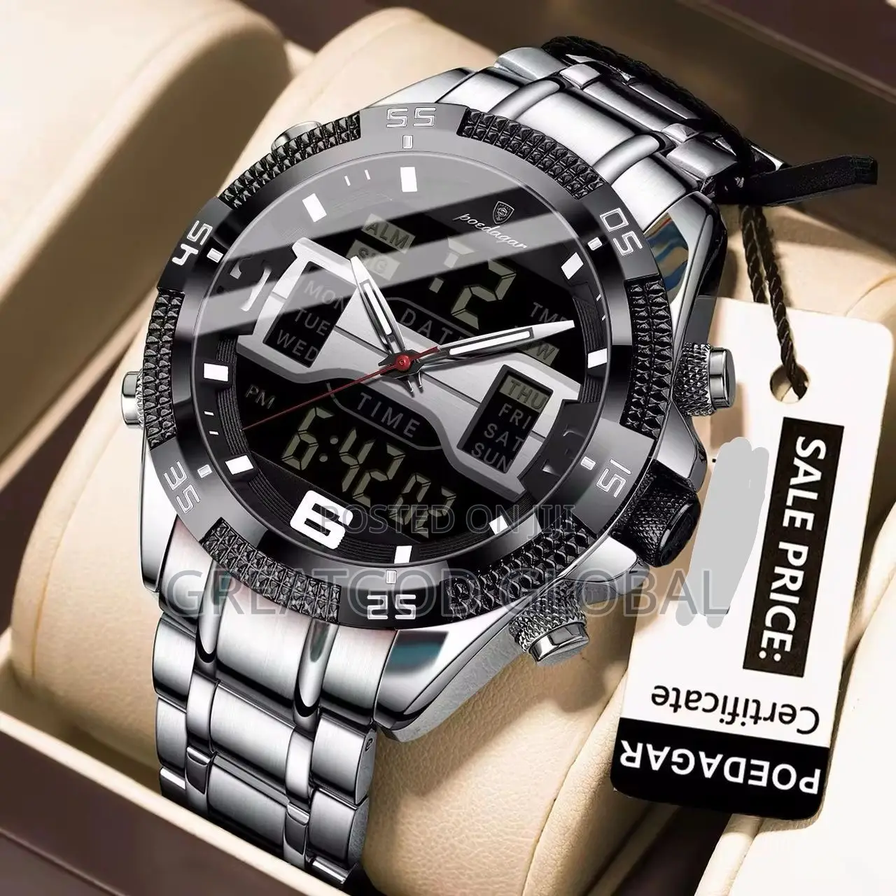 Poedagar Digital and Analog Wristwatch