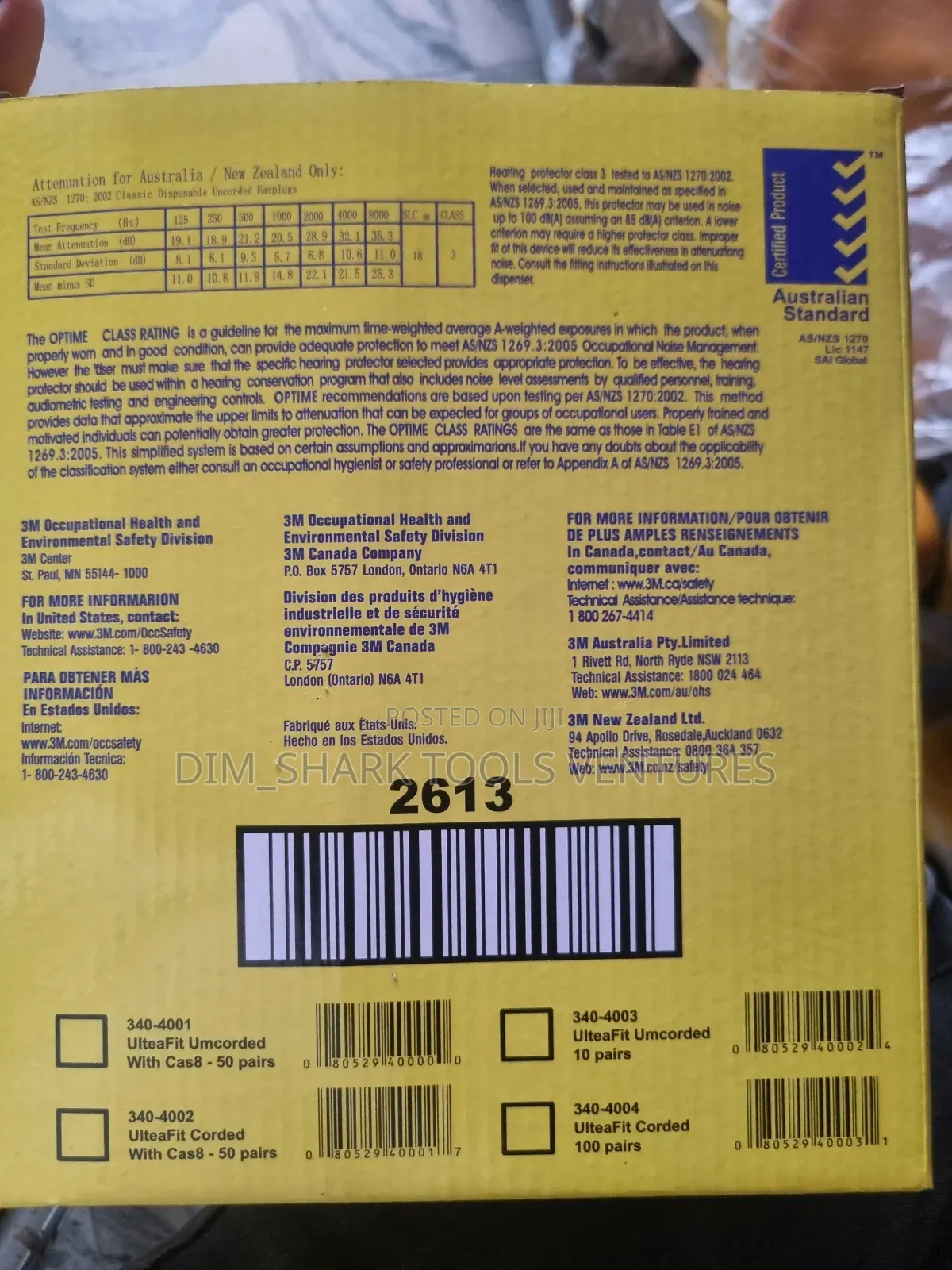 3m E-a-r Ultrafit Earplugs(100pieces)In Pack