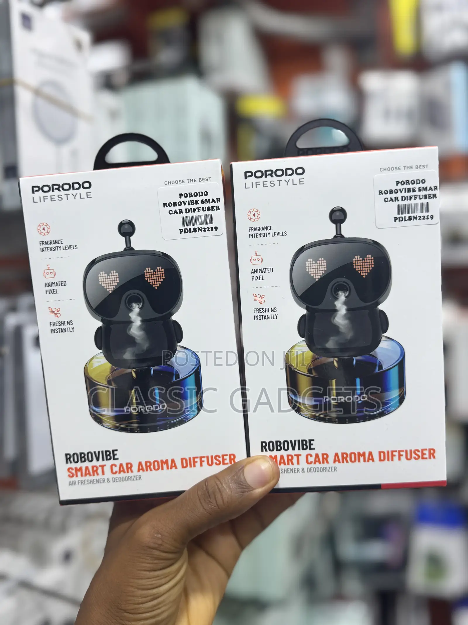 Porodo Lifestyle Robovibe Smart Car Aroma Diffuser - Black