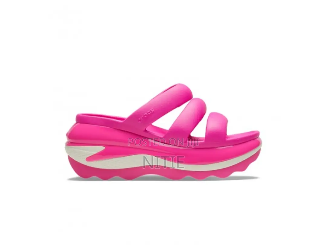 Megacrush Triple Strap Crocs Slides (Pink)