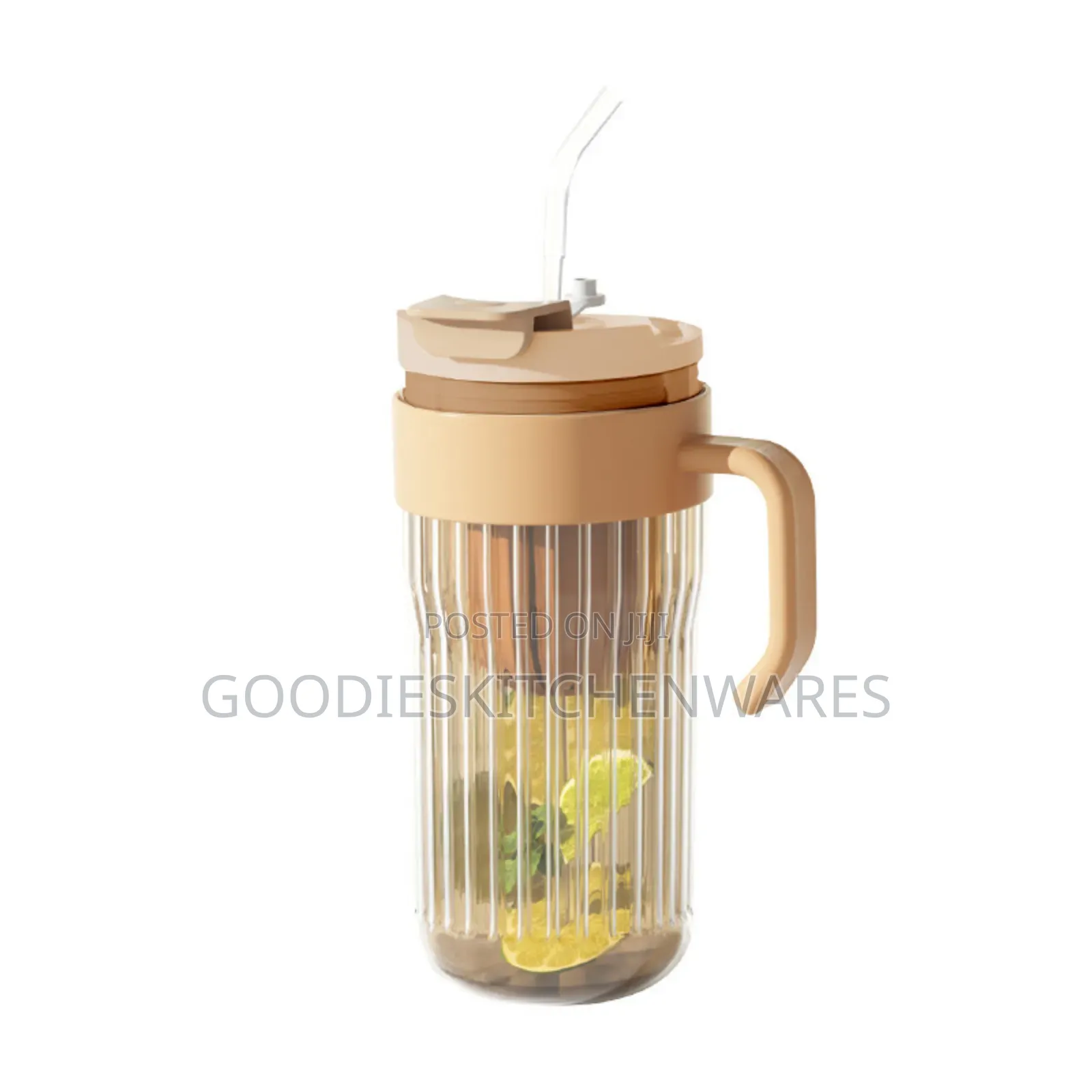 Glass Cup With Straw