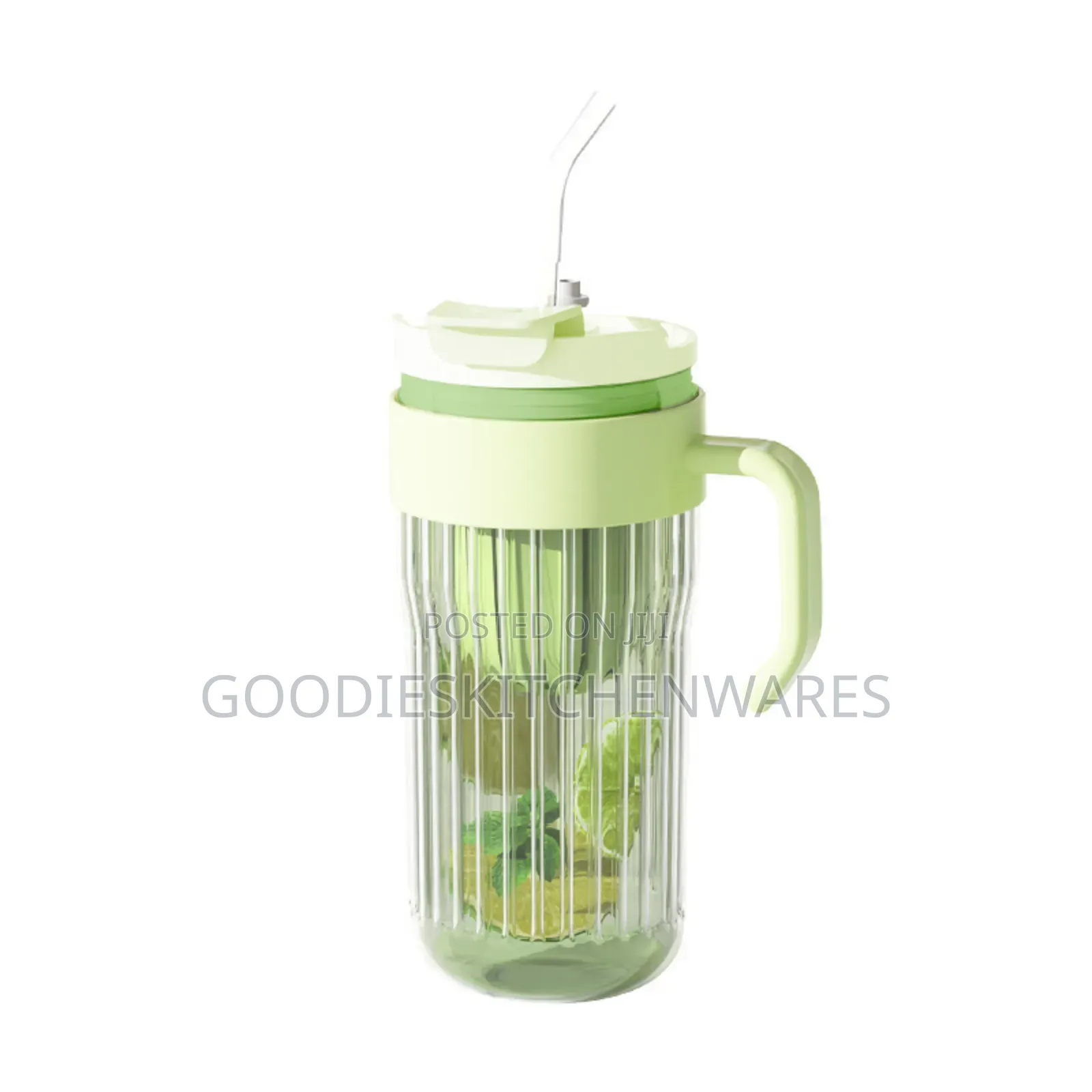 Glass Cup With Straw