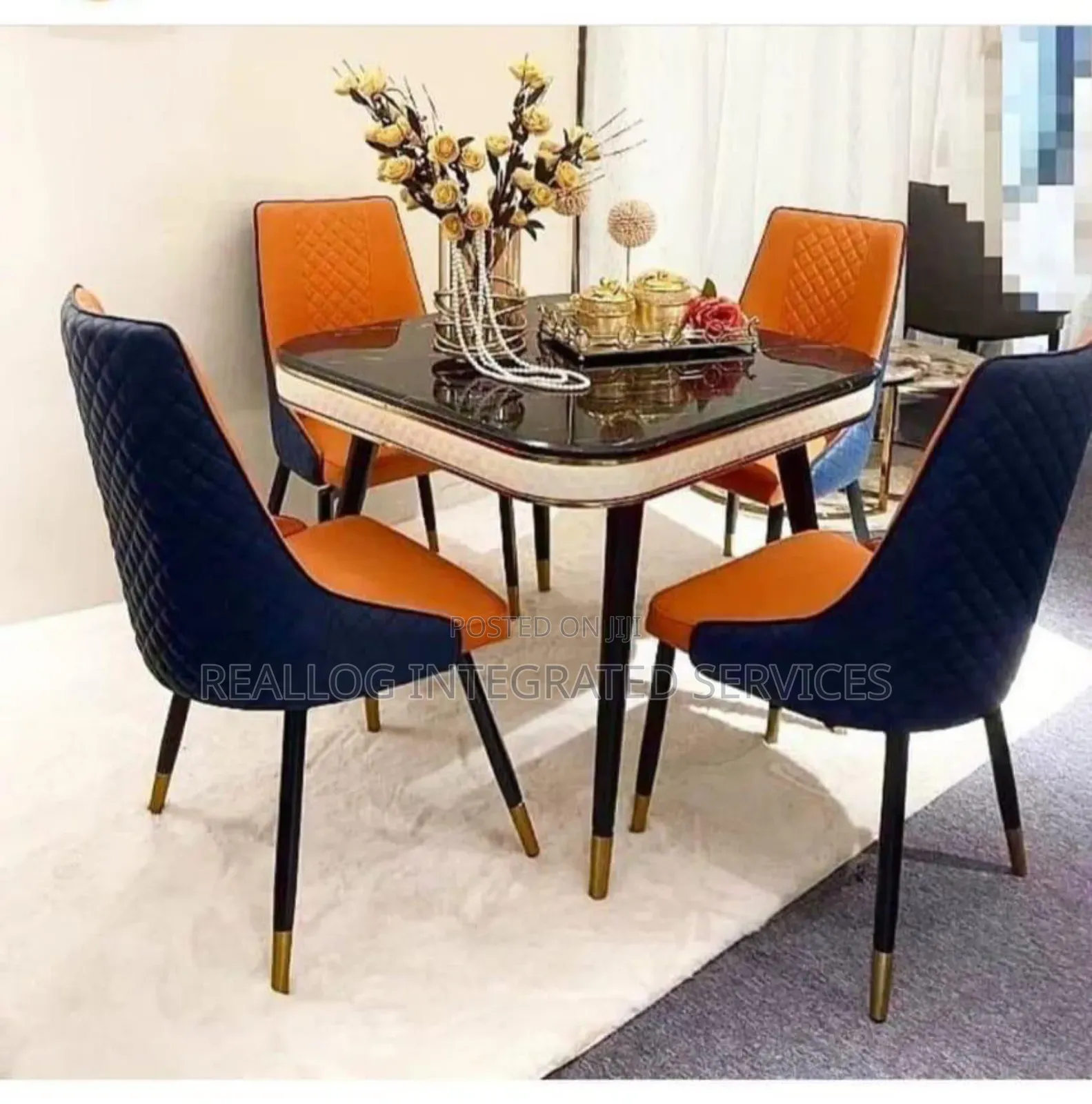 4 Seater Marble Top Dining Table