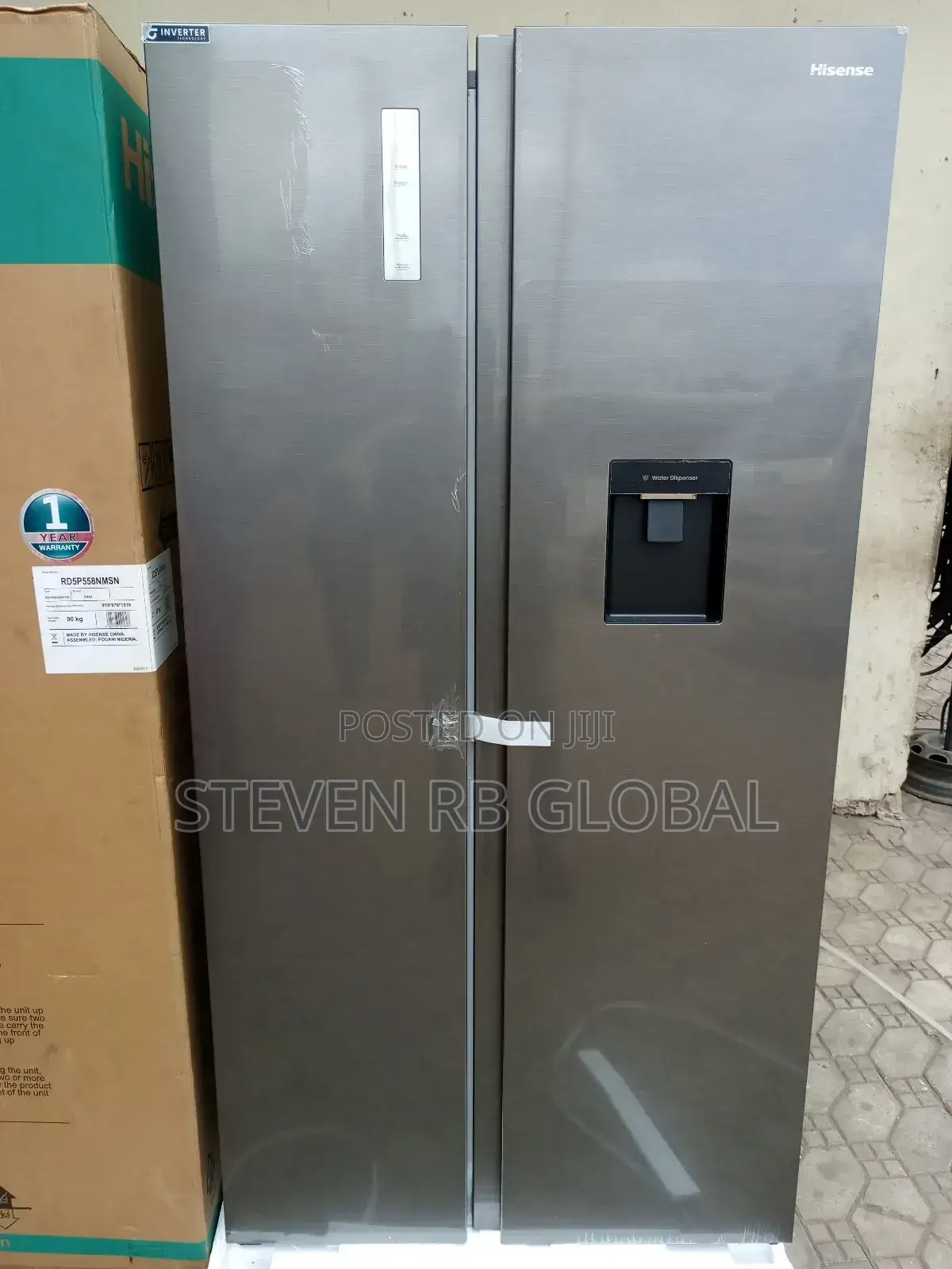 Hisense SXS Refrigerator 529l (Rd5p558nmsn) With Water Dispe