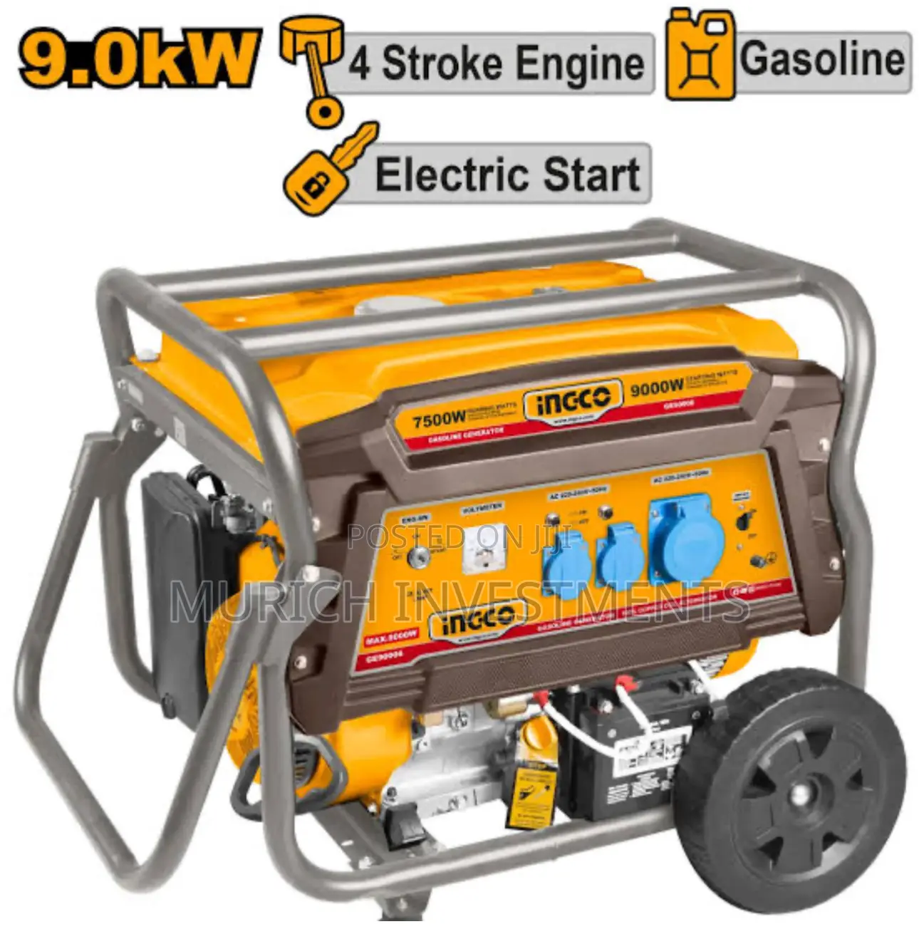 Ingco 9.0kw Automatic Gasoline Generator 9000w – Ge90006