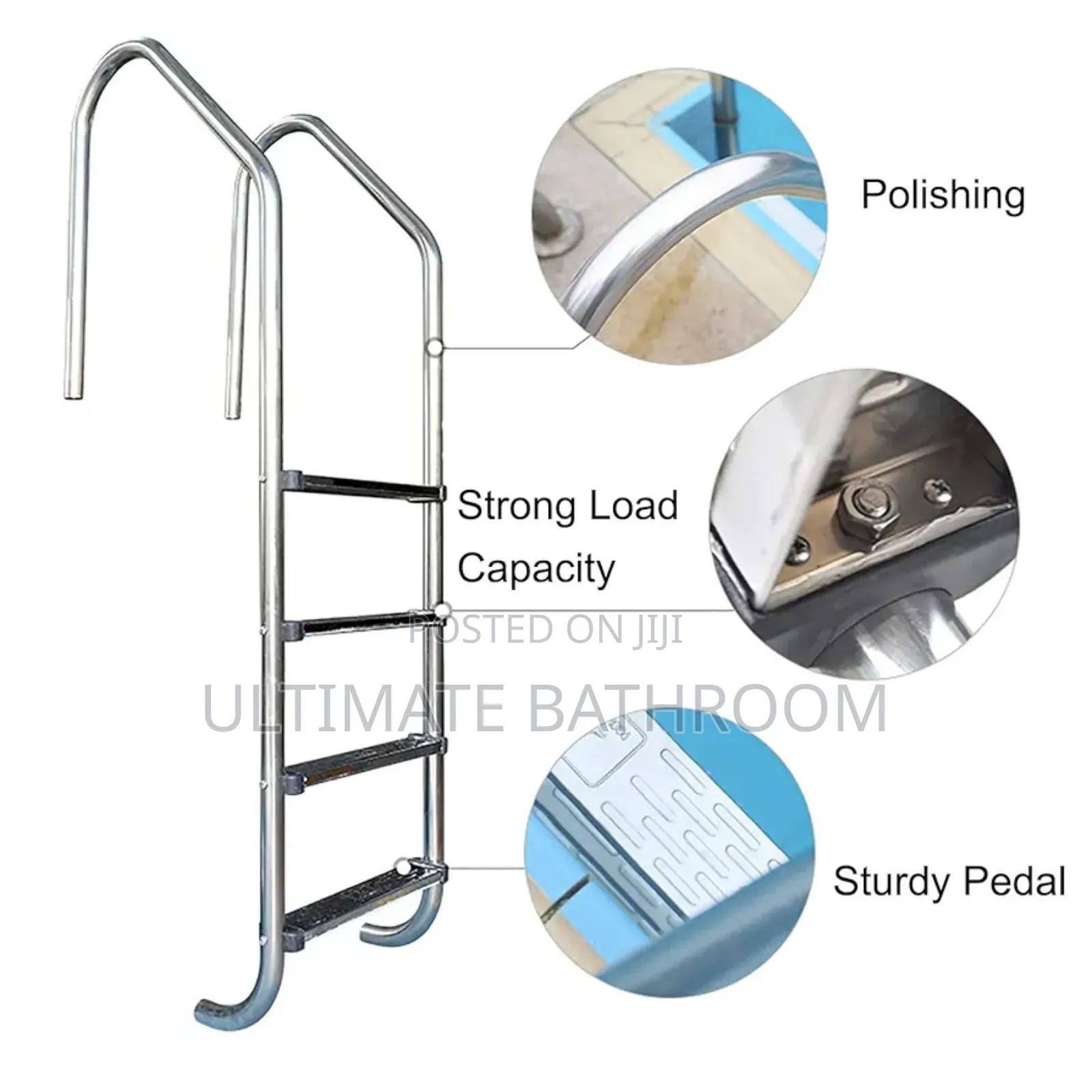 Stainless Steel 4 Step Swimming Pool Ladder